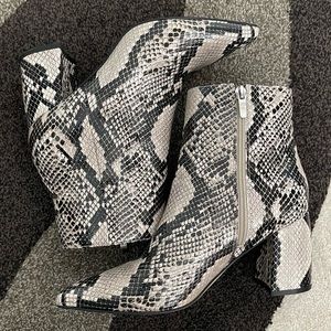 Marc Fisher Faux Snakeskin Booties (7.5W)